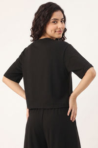 Zivame Knit Poly Athleisure V Neck T-Shirt - Tap Shoe — thumbnail 3